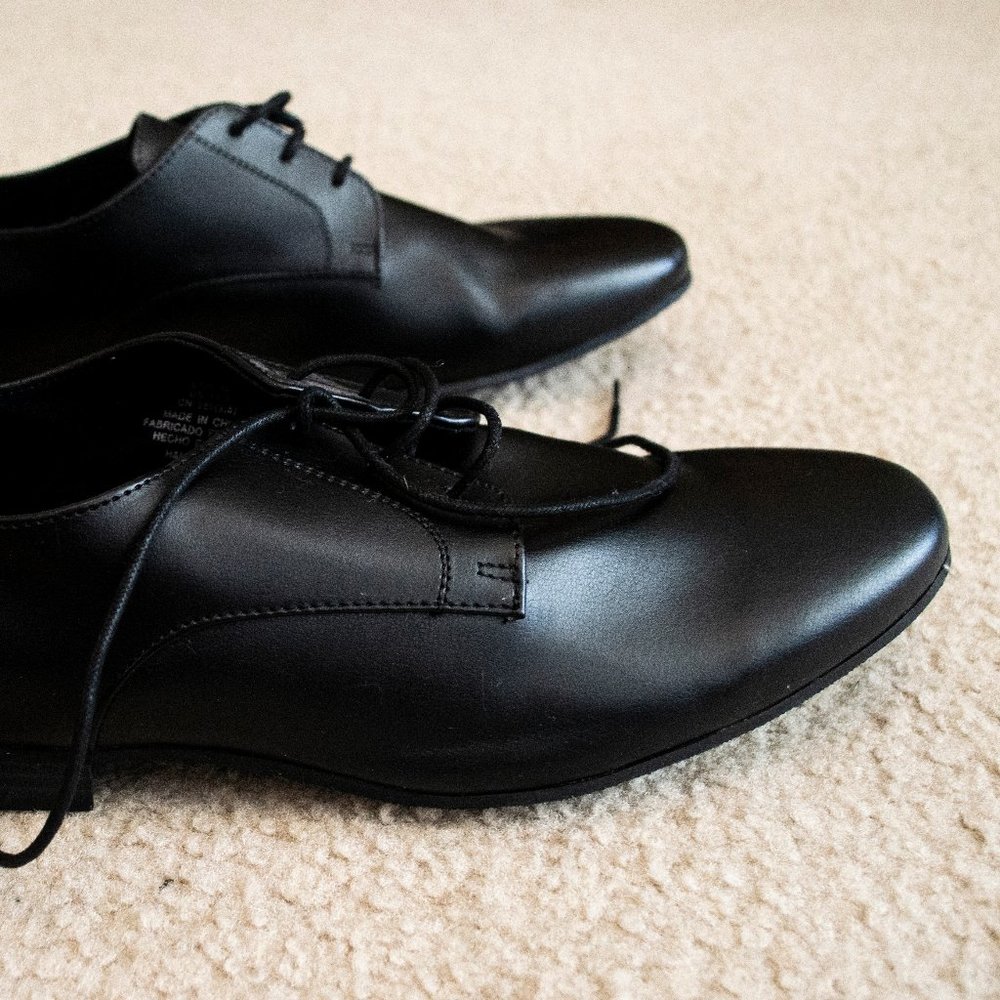 H&M Black Faux Leather Oxford